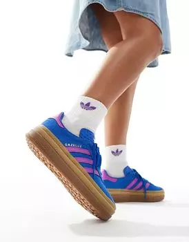 Кроссовки Gazelle Bold синего цвета с резиновой подошвой adidas Originals