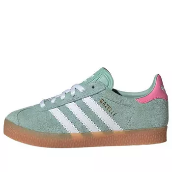 Кроссовки gazelle 'hazy green white pink' Adidas, зеленый