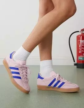 Кроссовки Gazelle Indoor из розового и голубого нубука adidas Originals
