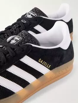 Кроссовки Gazelle Indoor из замши с отделкой из искусственной кожи ADIDAS ORIGINALS, черный