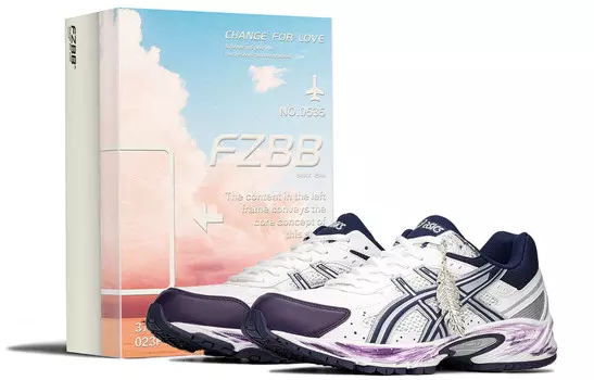 Кроссовки Gel-170 унисекс с низким верхом белые фиолетовые синие Asics