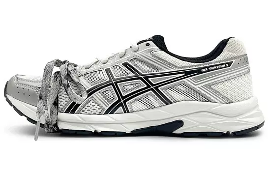 Кроссовки Gel-Contend 4 мужские низкие серебристые/черные/белые Asics