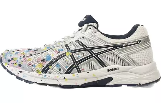 Кроссовки Gel-Contend 4 мужские с низким верхом, цвет рисовый, серебристый, черный Asics