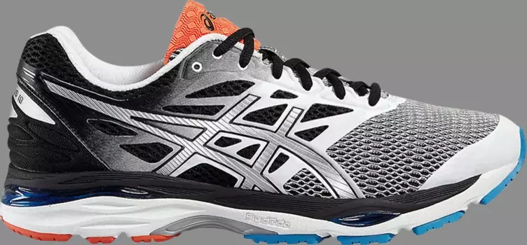 Кроссовки gel cumulus 18 4e wide 'white orange blue' Asics, серебряный