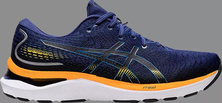 Кроссовки gel cumulus 24 2e wide 'deep ocean amber' Asics, синий