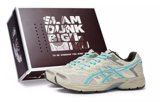 Кроссовки Gel-Flux 4 женские с низким верхом бежево-голубого цвета Asics