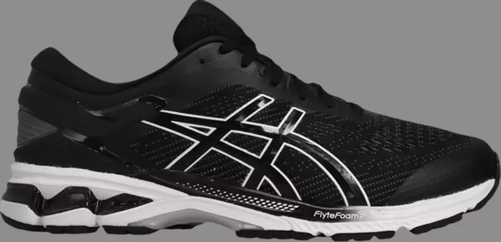 Кроссовки gel kayano 26 2e wide 'black white' Asics, черный
