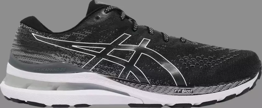 Кроссовки gel kayano 28 2e wide 'black white' Asics, черный