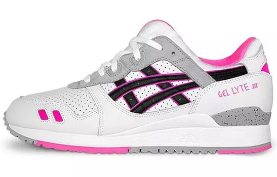 Кроссовки Gel-Lyte 3 женские с низким верхом, белые/черные/розовые Asics