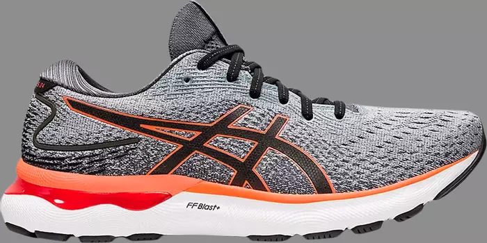 Кроссовки gel nimbus 24 2e wide 'sheet rock shocking orange' Asics, серый