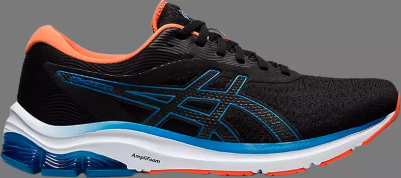 Кроссовки gel pulse 12 'black reborn blue' Asics, черный