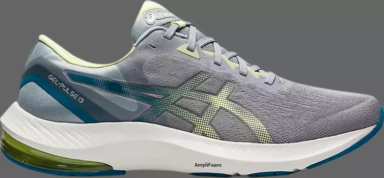 Кроссовки gel pulse 13 'sheet rock glow yellow' Asics, серый