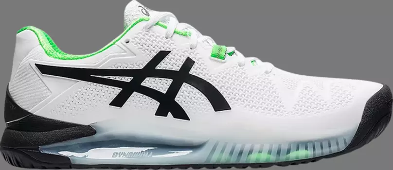 Кроссовки gel resolution 8 2e wide 'white green gecko' Asics, белый