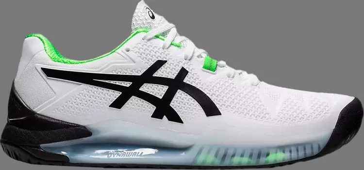 Кроссовки gel resolution 8 'white green gecko' Asics, белый