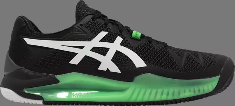 Кроссовки gel resolution 8 'black green gecko' Asics, черный