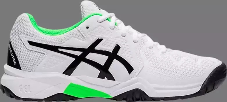 Кроссовки gel resolution 8 gs 'white green gecko' Asics, белый