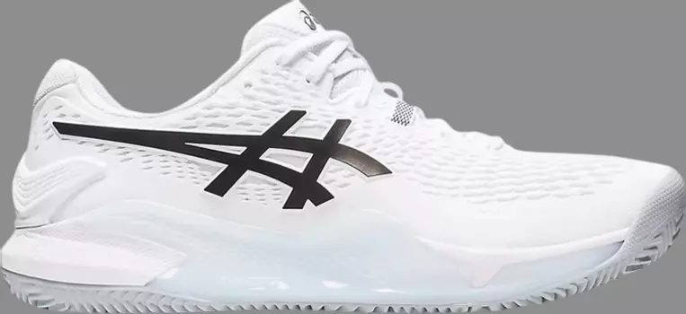 Кроссовки gel resolution 9 clay 'white black' Asics, белый