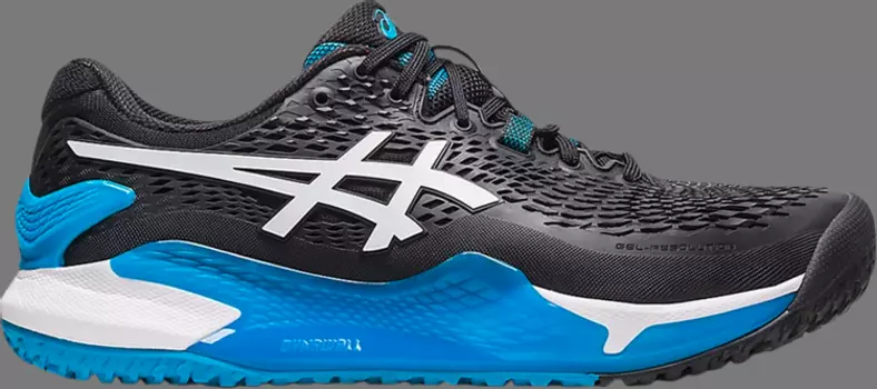 Кроссовки gel resolution 9 oc wide 'black blue' Asics, черный