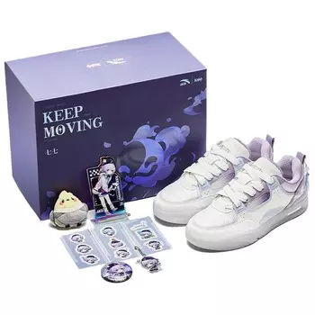 Кроссовки Genshin X ANTA AOJIE Skateboarding Shoes Women's Low-top Paper Elizabeth / Poplar Fluff Purple, фиолетовый