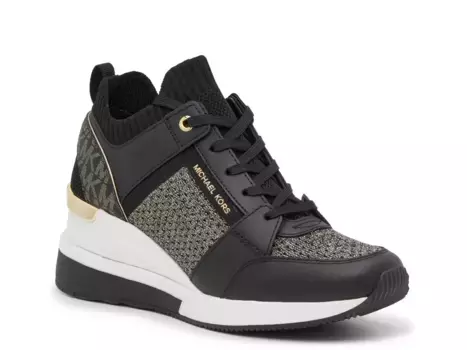 Кроссовки Georgie Wedge - женские Michael Michael Kors, Black/Gold Metallic