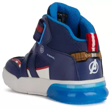 Кроссовки Geox "Flashing Shoes J GRAYJAY BOY", с мигающей подошвой, повседневная обувь, полуботинки, туфли на шнуровке, красный