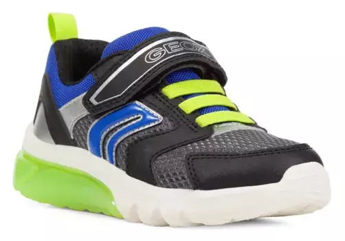 Кроссовки Geox "J CIBERDRON BOY C", с крутой мигающей функцией, повседневная обувь, полуботинки, туфли на шнуровке, синий