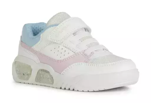 Кроссовки Geox "J ILLUMINUS GIRL A", с крутой мигающей функцией, повседневная обувь, полуботинки, туфли на шнуровке, розовый