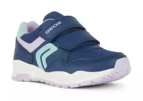 Кроссовки Geox "J PAVEL GIRL A", с застежками-липучками, повседневная обувь, полуботинки, туфли на шнуровке, фиолетовый