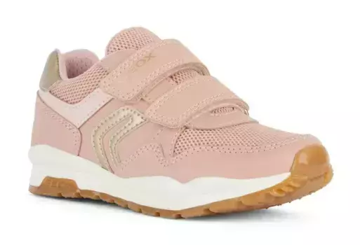 Кроссовки Geox "J PAVEL GIRL A", с застежками-липучками, повседневная обувь, полуботинки, туфли на шнуровке, цвет Ros-Platinfarben