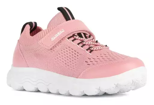 Кроссовки Geox "J SPHERICA GIRL", с эластичной вставкой, повседневная обувь, полуботинки, туфли на шнуровке, черный