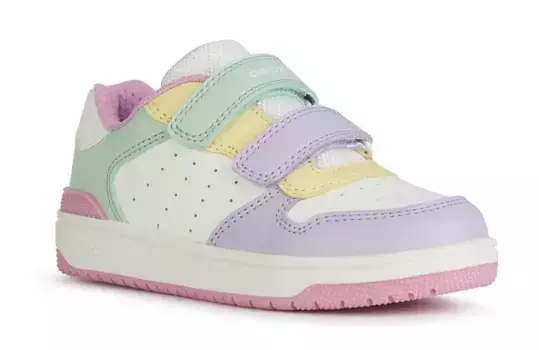 Кроссовки Geox "J WASHIBA GIRL B", со специальной мембраной Geox, повседневная обувь, полуботинки, туфли на шнуровке, цвет Wei-Pastellfarben