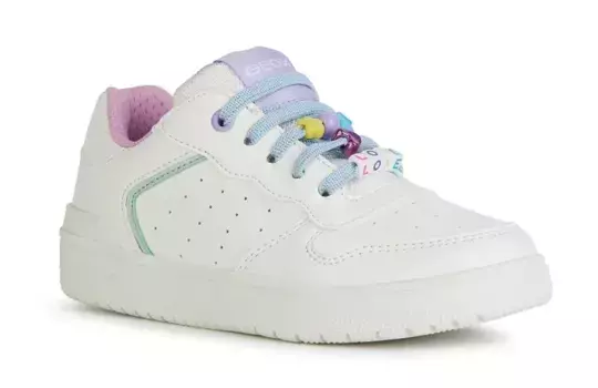 Кроссовки Geox "J WASHIBA GIRL D", слипоны, слипоны, повседневная обувь с украшениями, белый