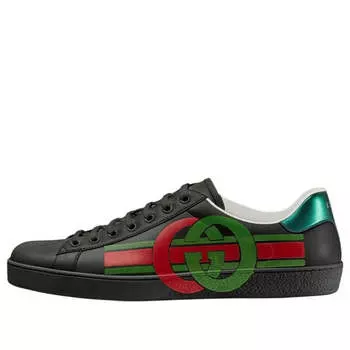 Кроссовки gg ace 'black green red' Gucci, черный