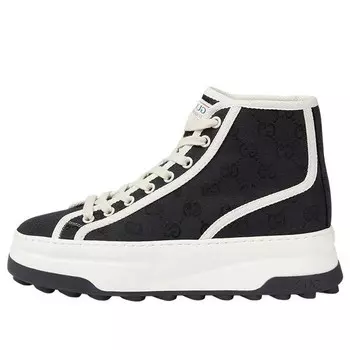 Кроссовки gg blooms high-top sneakers 'black white' Gucci, черный