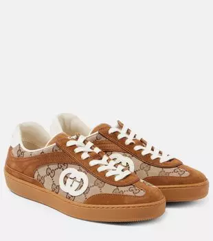 Кроссовки GG Canvas с замшевыми вставками и переплетением Gucci, SU/B-E/SU/O.W/SU/O.W
