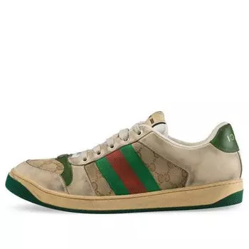 Кроссовки gg screener distressed 'gg canvas' Gucci, бежевый