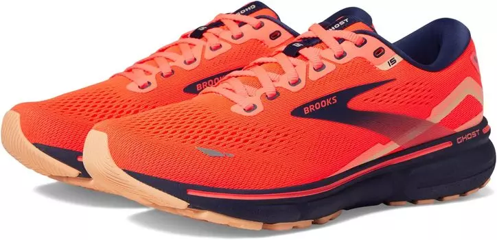 Кроссовки Ghost 15 Brooks, цвет Coral/Navy/Peach