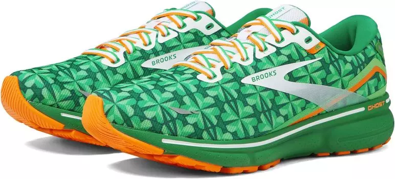 Кроссовки Ghost 15 Brooks, цвет Green/White/Orange