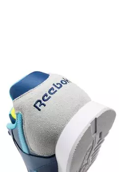 Кроссовки Glide Reebok, однотонные, синие, жирные, голубые, кислотно-желтые