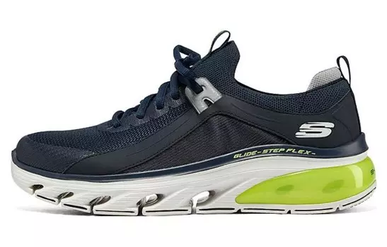 Кроссовки Glide Step для бега мужские с низким верхом, синие/желтые Skechers