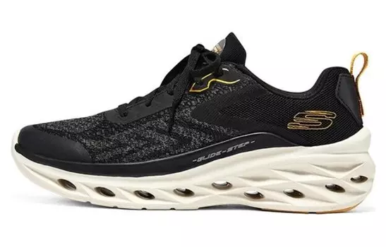 Кроссовки Glide Step для бега мужские с низким верхом, черные/золотые Skechers
