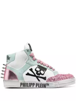 Кроссовки Glitter Retrokickz TM Philipp Plein, белый