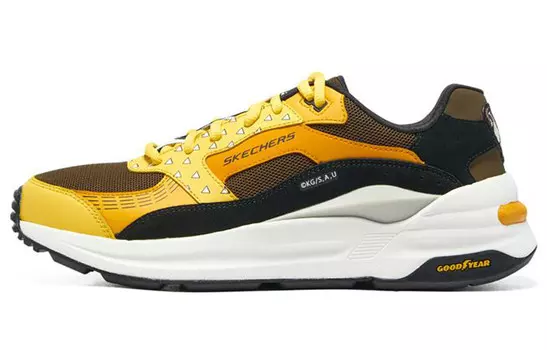 Кроссовки Global Jogger Lifestyle для мужчин с низким верхом, черного/желтого/коричневого/белого цвета Skechers