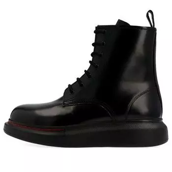Кроссовки glossed-leather platform ankle boot 'black red' Alexander Mcqueen, черный
