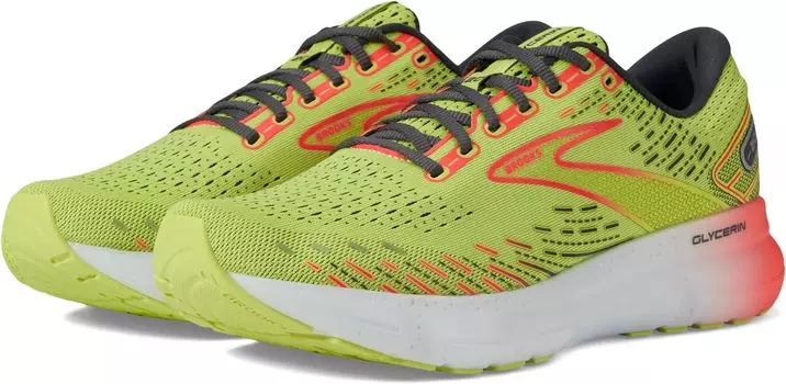 Кроссовки Glycerin 20 Brooks, цвет Lime/Red/Ebony