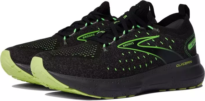 Кроссовки Glycerin StealthFit 20 Brooks, цвет Black/Pearl/Green Gecko