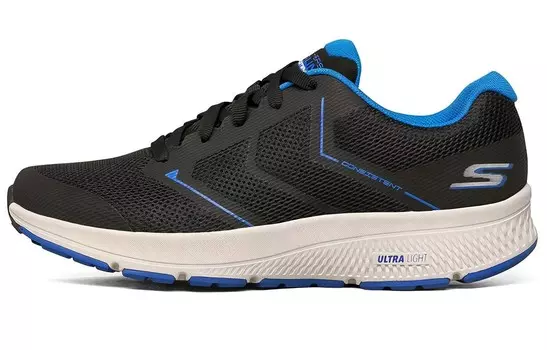 Кроссовки Go Run Consistent для бега мужские с низким верхом, черные/белые/синие Skechers