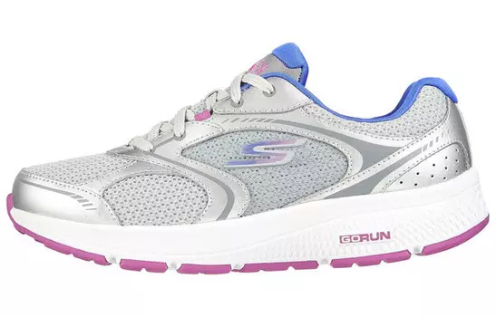 Кроссовки Go Run Consistent для бега женские с низким верхом серебристо-фиолетовые Skechers
