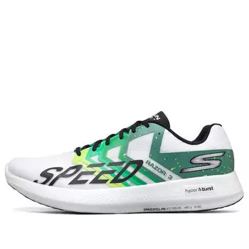 Кроссовки go run razor 3 'white green' Skechers, белый