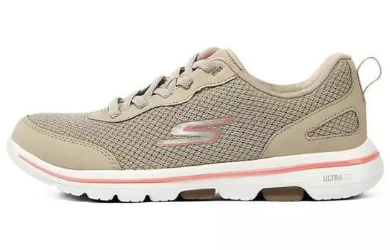 Кроссовки Go Walk 5 Lifestyle женские с низким верхом серо-коричневые Skechers